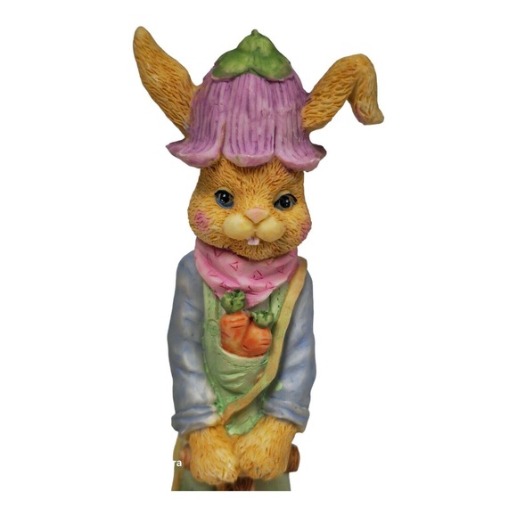 VTG anthropomorphic Easter Bunnies Gardening Shopping Figurines Kitsch Holiday - Picture 5 of 16